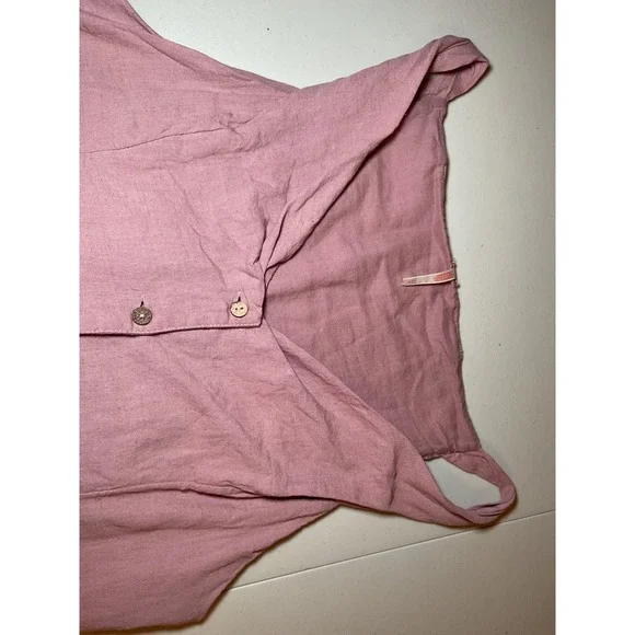 Free People Button Front Midi Dress Sleeveless Casual Pink L - Picture 10 of 11